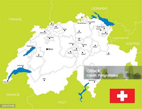 Vetores De Mapa Da Suíça E Mais Imagens De Suíça Suíça Mapa Capitais Internacionais Istock