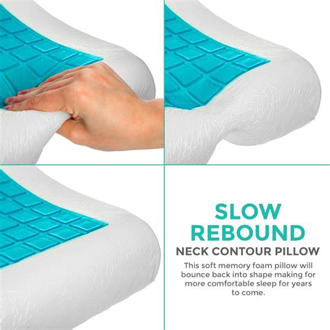 Cooling Orthopedic Memory Foam Contour Cervical Pillow Gel Firm Head Neck Back Ebay