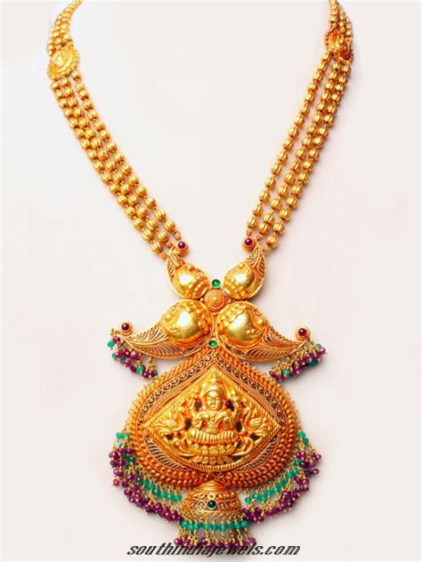 Antique Gold Temple Jewellery Necklace Set South India Jewels