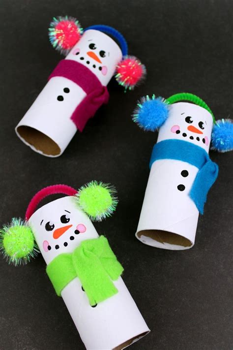 Recycled Toilet Paper Tube Snowmen Frugal Mom Eh Winter Crafts For