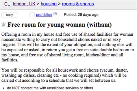16 Creepy Ads From People On Craigslist Who Are Offering Free Rooms