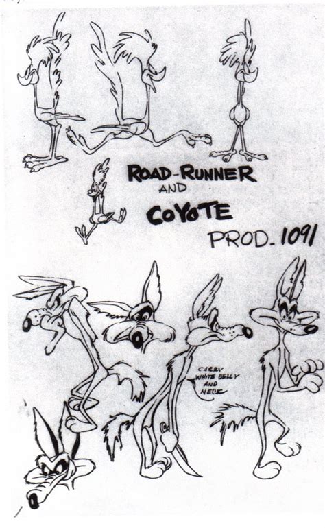 Cartoons Model Sheets And Stuff Road Runner And Wile E Coyote Model