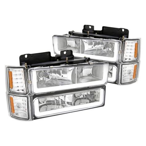 Spec D® Chevy Tahoe 1997 Chrome Led Drl Bar Headlights With Turn