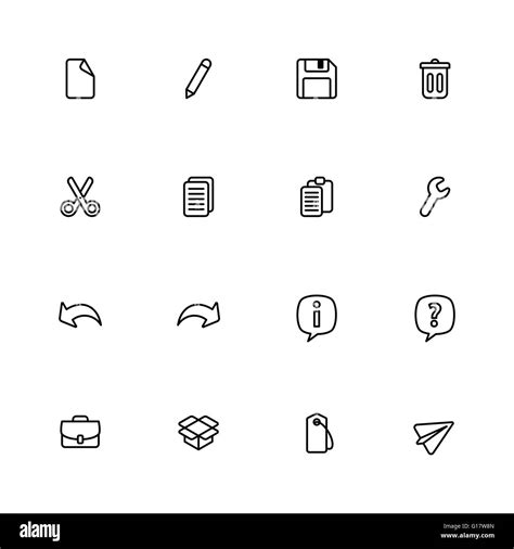 Eps10 Black Line Simple Web Icon Set For Web Ui Infographic And