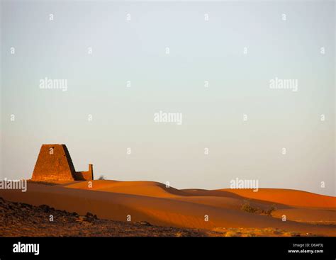 Pyramids And Tombs In Royal Cemetery Meroe Sudan Stock Photo Alamy