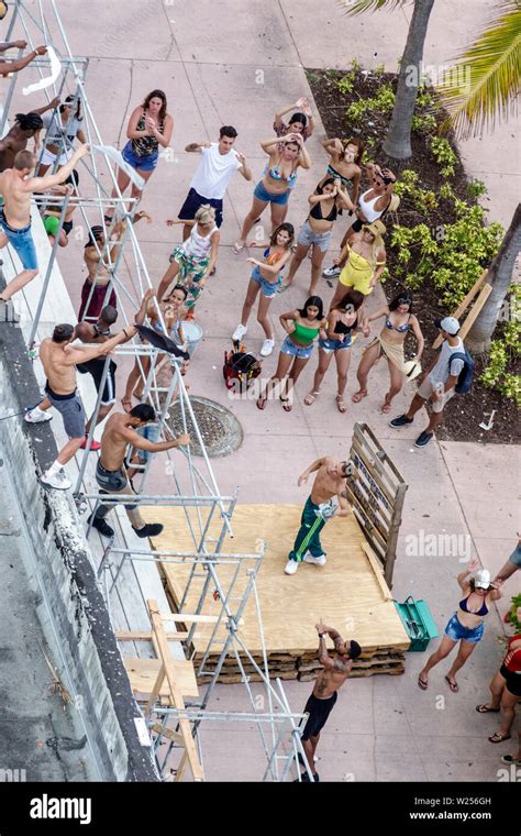 Miami Beach Florida North Beach Ocean Water Terrace Male Strip Club Movie Shoot Dancers