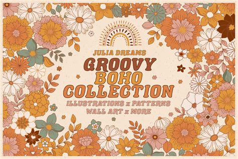 groovy boho collection creative market