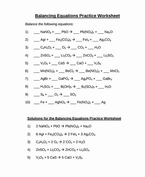 We provide you with a useful balancing equations worksheet template which you can use to structure. 49 Balancing Equations Practice Worksheet Answers in 2020 ...
