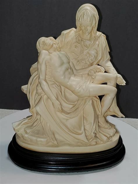 C1950 A Santini Marble Sculpture Pieta Mary Holding Jesus After