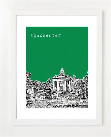 Winchester Virginia Skyline Poster Winchester City Skyline Etsy