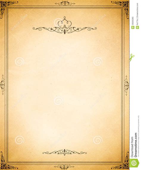 Old Paper With Decorative Vintage Border Stock Photography