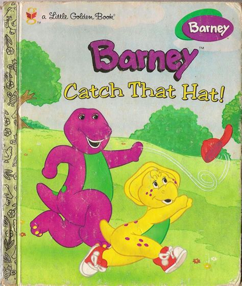 Little Golden Book Barney Catch That Hat 96 77517 First Edition 1997