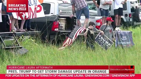 President Trump Visits Orange Texas To View Devastation Left By