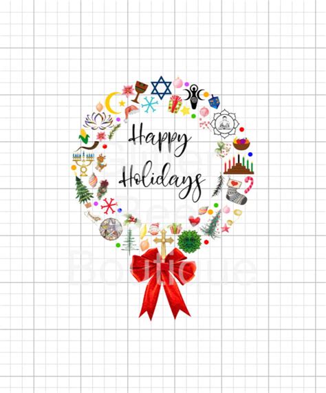 Happy Holidays All Religions Waterslide Decal Etsy