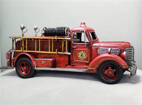 Vintage Fire Truck Model Fire Engine Retro Toy Fire Fighter Amer The Dutch Home