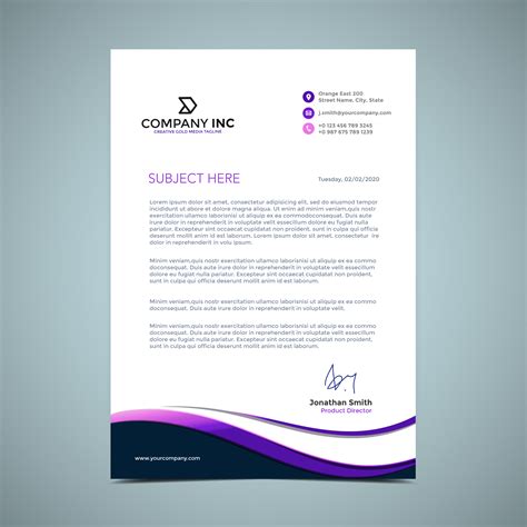 Purple Letterhead Design 216625 Vector Art At Vecteezy