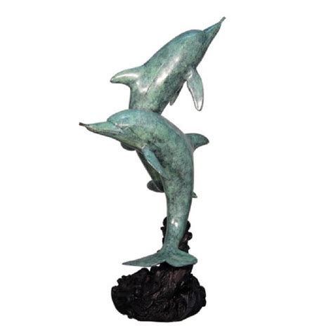 Bronze Two Dolphins Fountain Sculpture Metropolitan Galleries Inc