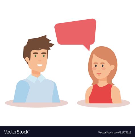 Woman And Man Talking Royalty Free Vector Image