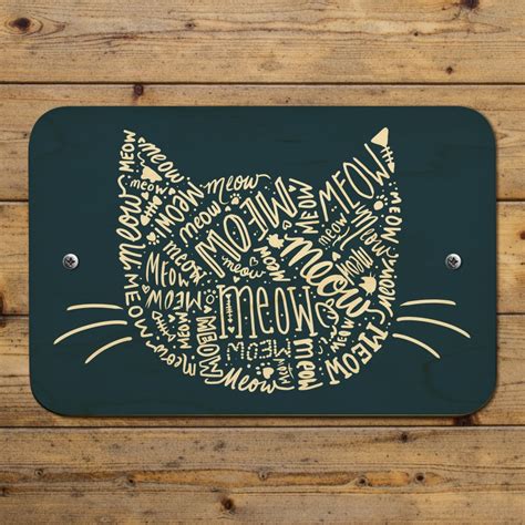 Meow Cat Kitten Kitty Silhouette Home Business Office Sign Ebay