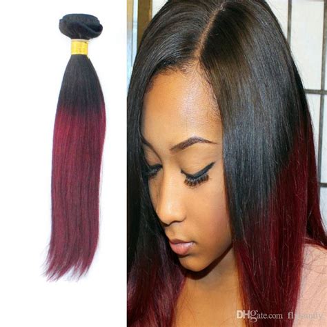 Subscribe to get the latest promotion info. Cheap Ombre Straight Hair Weave;1b/99j Two Tone Color ...