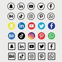 colección de iconos de redes sociales 2485808 Vector en Vecteezy