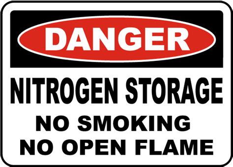Nitrogen Storage No Smoking Sign Save 10 Instantly