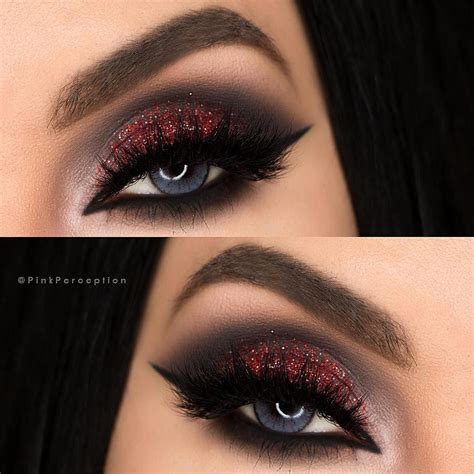 Super Glam Red And Black Smokey Eye Click Pic For Makeup Details