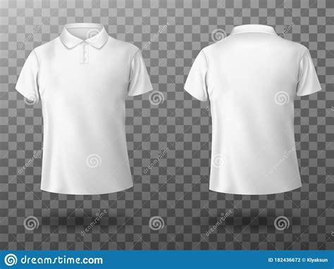 realistic mockup  male white polo shirt stock vector illustration  short clothes