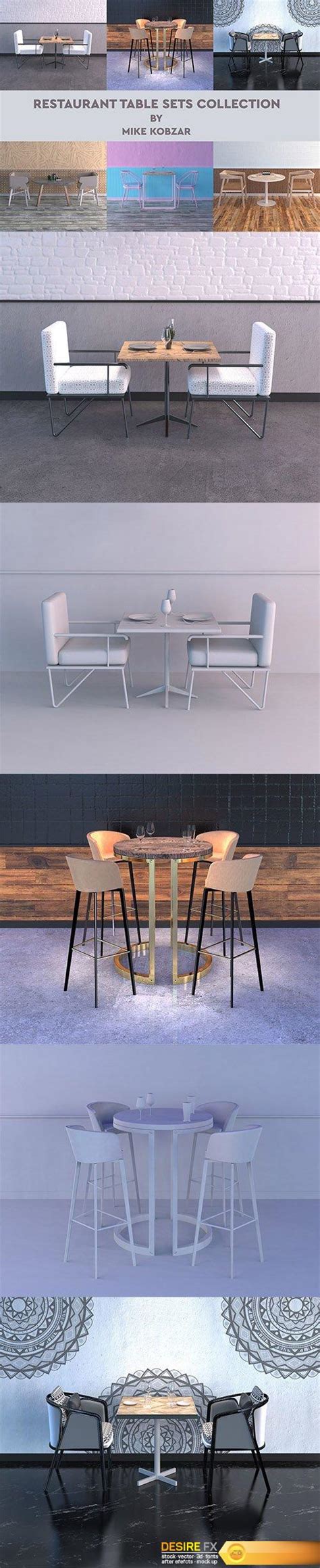 Desire Fx 3d Models Cgtrader Restaurant Table Sets Collection 3d Model