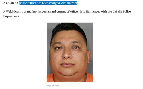 Colorado Cop Erik Hernandez Charged W Murder Source