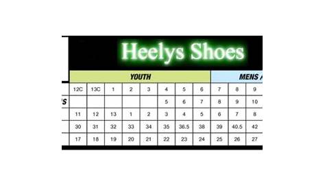 heelys big kid size chart