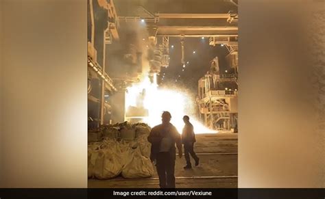 Viral Video Of Steel Mill Accident Molten Steel Spills Social Media