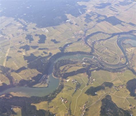 Aerial View Of River Meander In The Lush Green Vegetation Of The Delta