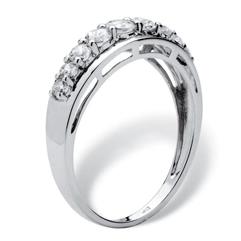 93 Tcw Round Cubic Zirconia Ring In Solid 10k White Gold Palmbeach