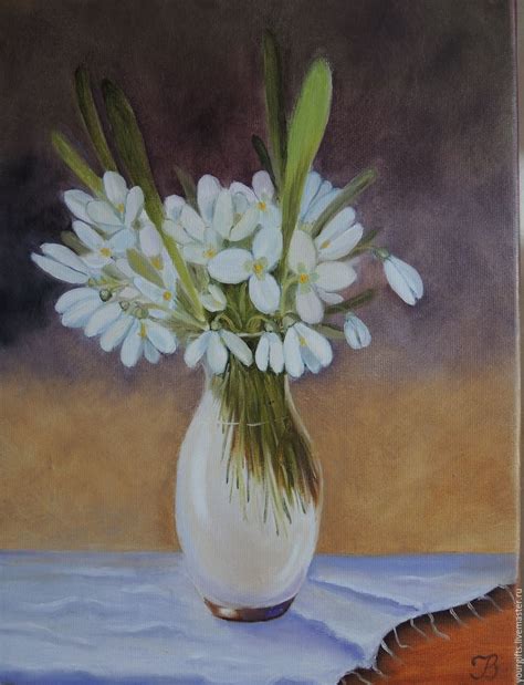 Buy Snowdrops Oil Painting Flowers Combo Snowdrops Snowdrop