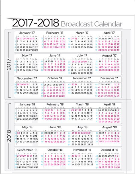 2017 2018 Calendar Printable Pdf