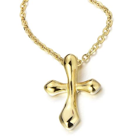 Dainty Small Gold Cross Pendant Necklace For Women For