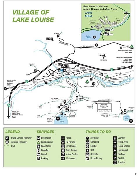 Map Of Lake Louise Area Lake Louise Moraine Lake Lake Map