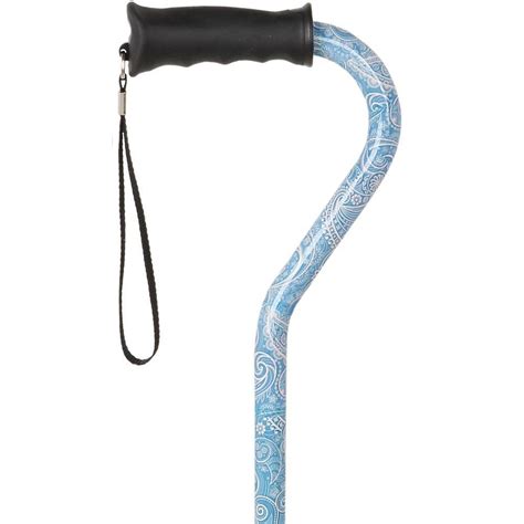 True Blue Adjustable Offset Walking Cane With Comfort Grip