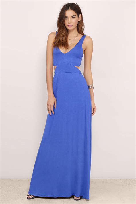 Pretty Blue Maxi Dress Cut Out Maxi Dress Blue Gown 48 Tobi Us