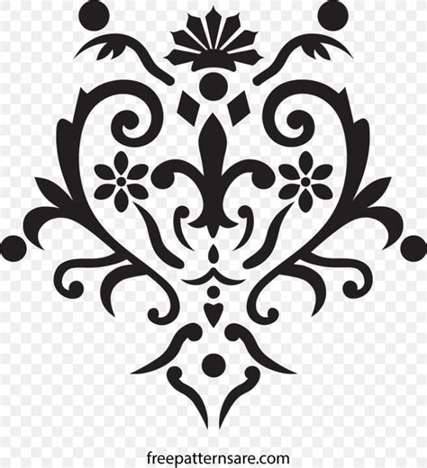 Damask Stencil Pattern Png 834x916px Damask Art Black Black And