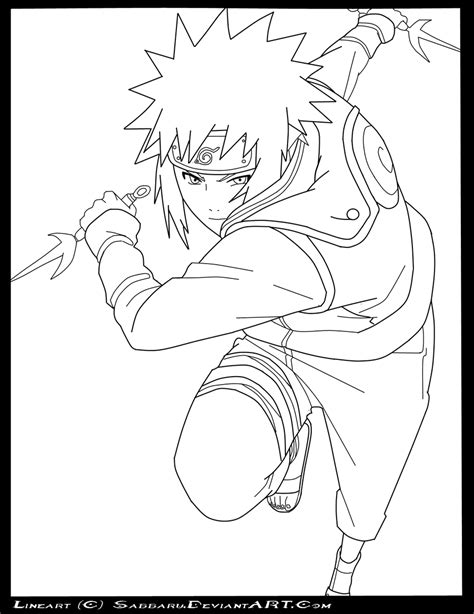 Naruto Minato Lineart By Sabbaru On Deviantart