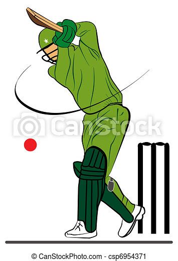 Cricketer Illustration Illustration For The Cricketer Batsman Canstock