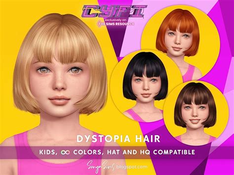 The Sims Resource Sonyasims Dystopia Hair Kids Bob With Fringe Bangs