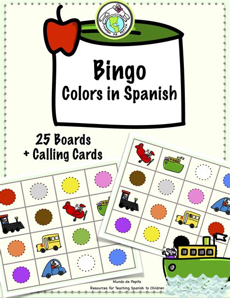 Bingo Game In Spanish Theme Colors Los Colores Spanish Lessons For