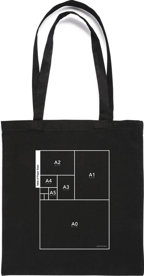 Torba Tote Table Of Paper Sizes Cinqpoints TOTPAP08 FF