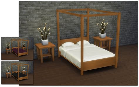 Mod The Sims Modern Four Poster Double Bed