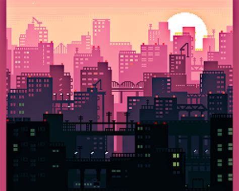 Pixel City Wallpaper Woodslima