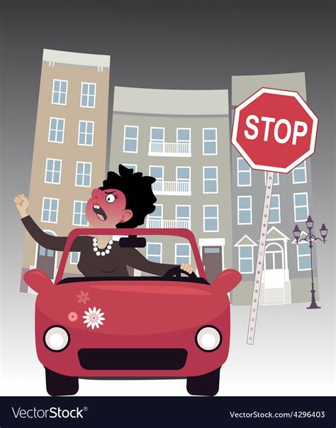 Angry Female Driver Royalty Free Vector Image Vectorstock