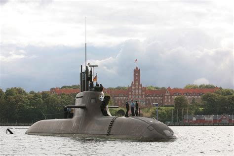 U 34 Submarine In Front Of The German Naval Academy In Flensburg Mürwik